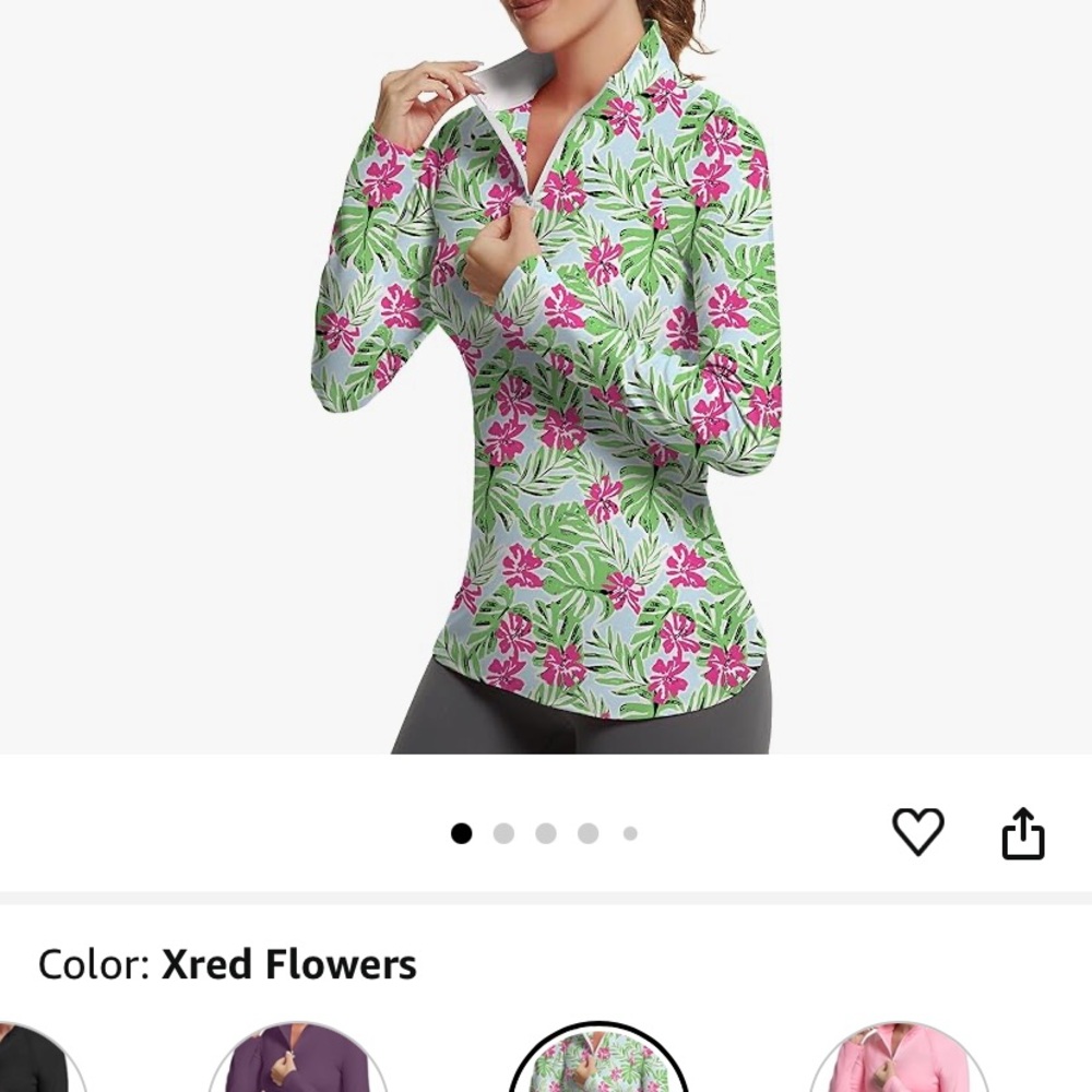 GGOV Floral Long Sleeve Pullover women’s Golf shirt NWT